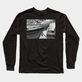 Boats moored on the Norfolk Broads Long Sleeve T-Shirt